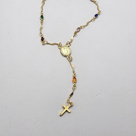 Brand New Brazilian 18k Gold Filled Multi color Virgen De Guadalupe Bracelet - Picture 3 of 5